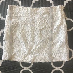 Maje White Lace Mini Skirt